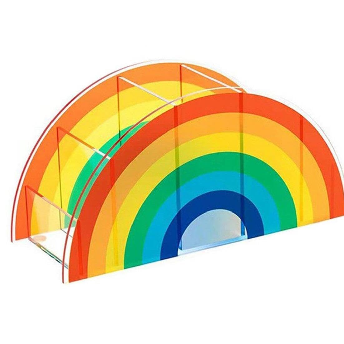 Amazon.co.jp: レインボー 虹の形 ペン立て ペンホルダー アクリル